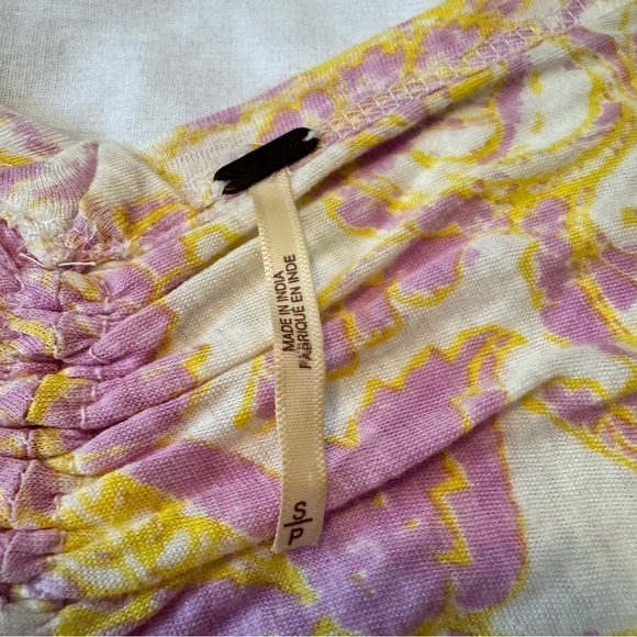 Free People Small Say the Word Ruched Abstract Floral Long Sleeve Top - Picture 7 of 8